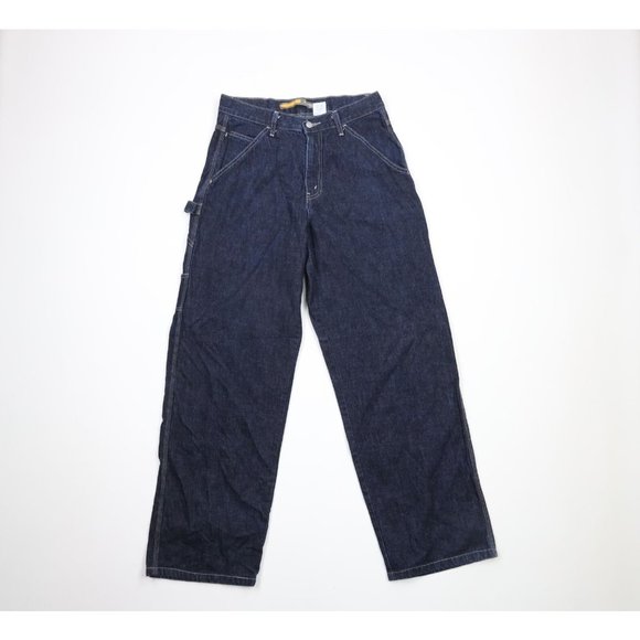 Vintage Y2K 2002 Levis Silvertab Mens 30x32 Baggy Wide Leg Carpenter Jeans Blue